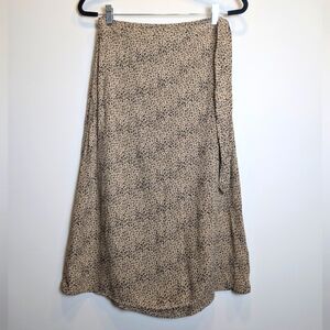 Urban Romantics Brown Black Animal Print Midi Wrap Skirt Size Large